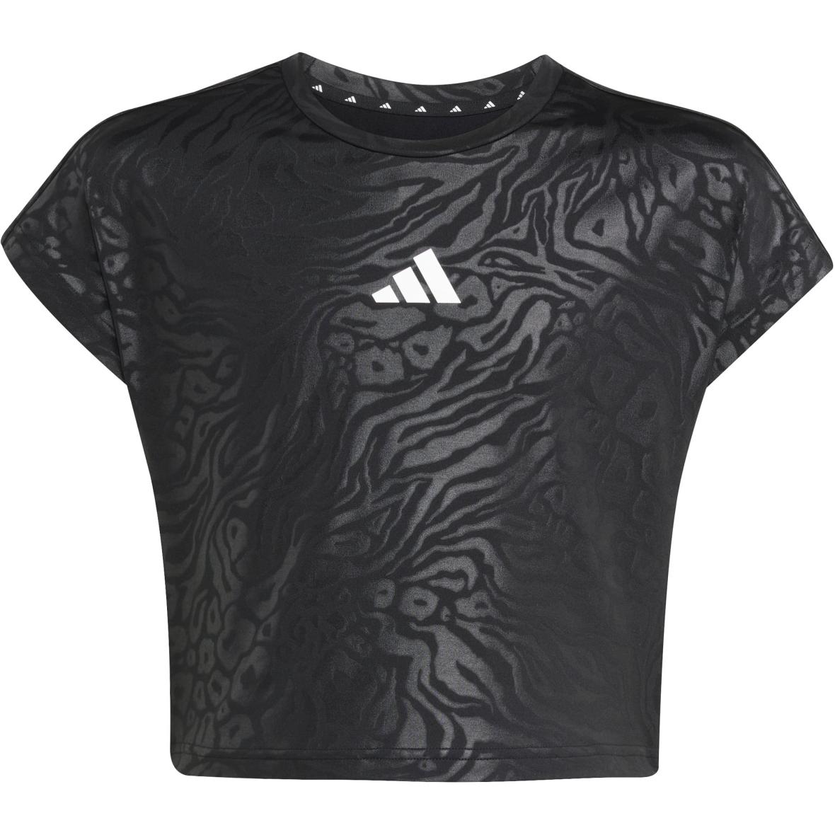 Animal Print Crop  Kinder Funktionsshirt Schwarz_000__BLACK/WHITE | 140