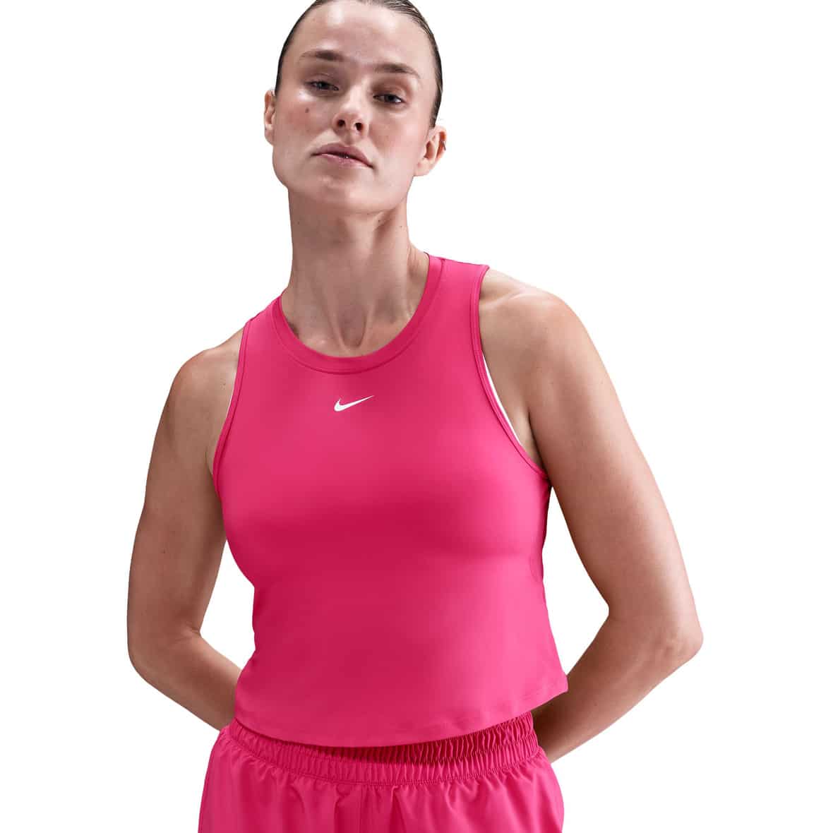 One Classic Dri-Fit Twist Damen Crop Top Pink_666__RUSH PINK/WHITE | S