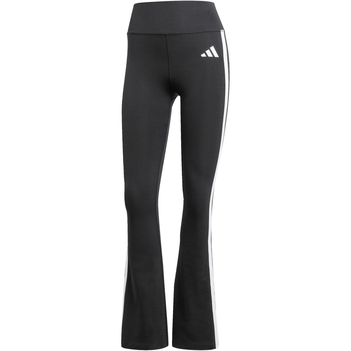 Optime Essentials 3-Streifen Flared  Damen Leggings Weiß_000__BLACK/WHITE | XL