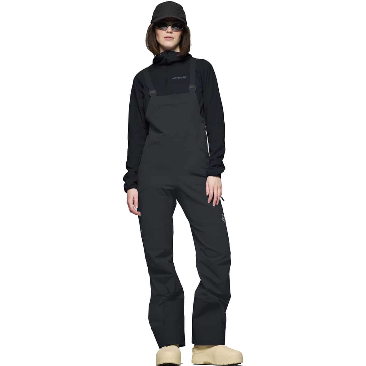 Møre Flex1 Bib Damen Softshellhose Schwarz_7718__CAVIAR BLAC | L