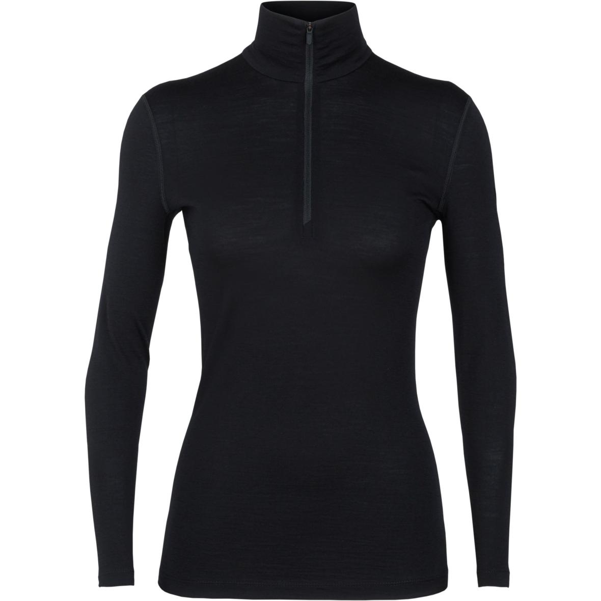 Merino 200 Oasis Half Zip Thermo Damen Funktionsunterwäsche Schwarz_IB001__BLACK | L