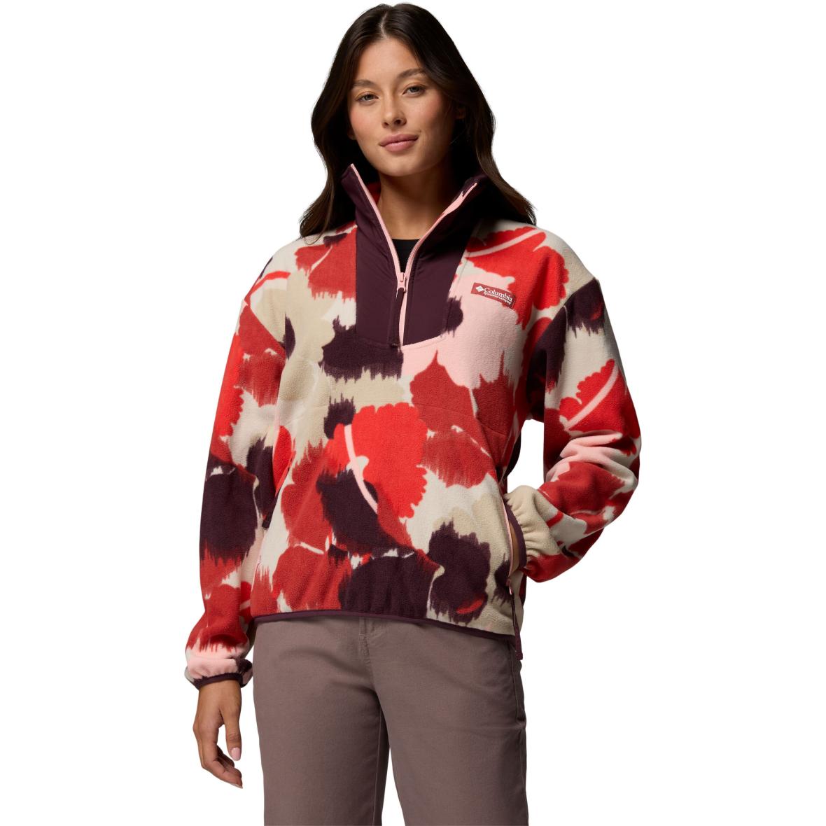 Sequoia Grove Printed Half Zip Damen Pullover Rot_643 | XS