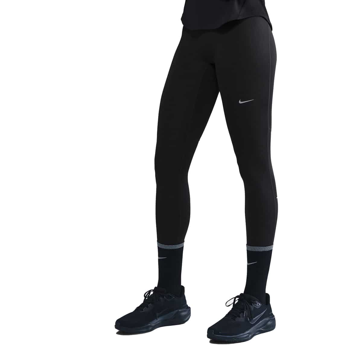 Tempo Dri-Fit High-Rise 7/8  Damen Lauftights Schwarz_010__BLACK/REFLECTIVE SILV | L