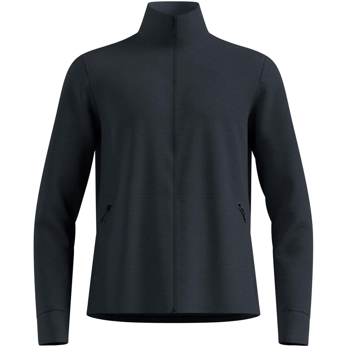 Grid Fleece Herren Rollkragenshirt Schwarz_60008 | L