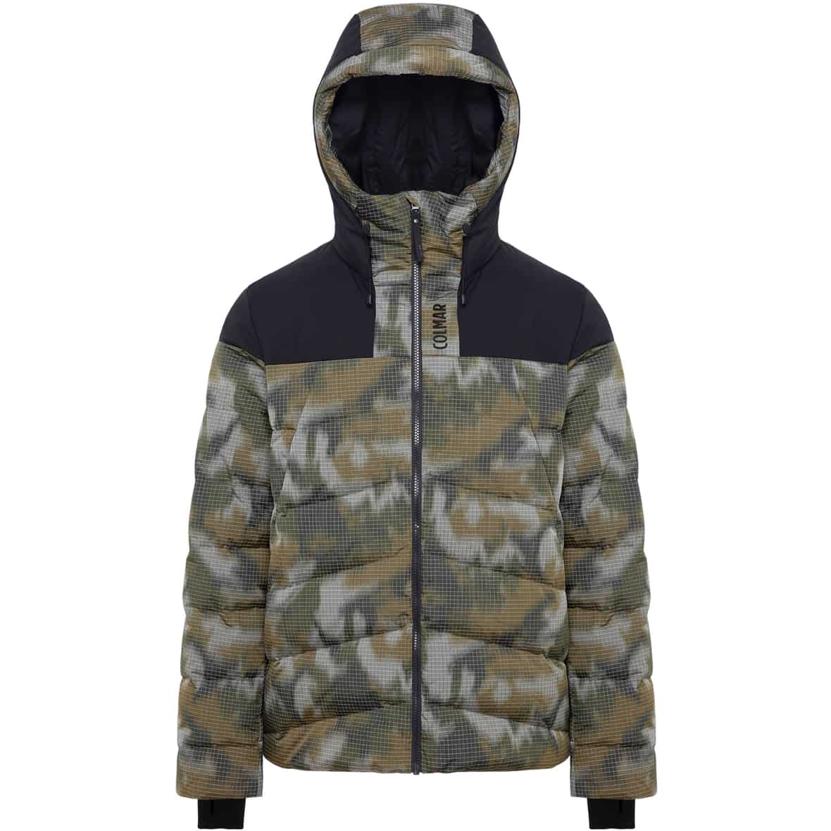 Camouflage Down Herren Skijacke Dunkelbraun_495 | 52