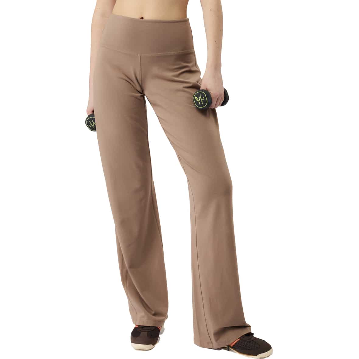 Wide Leg Damen Trainingshose Hellbraun_ESPRESSO | S