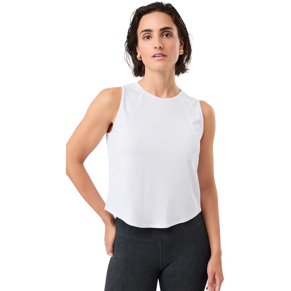 Cropped  Damen Tanktop Weiß_WHITE | M
