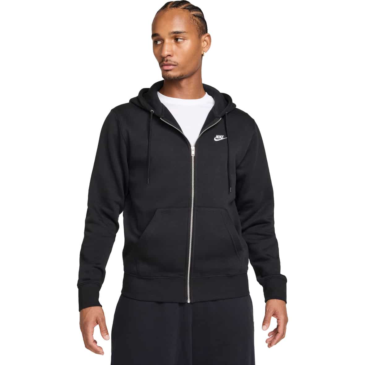 Nike Club Fleece Herren Zip-Hoodie ( Schwarz L)