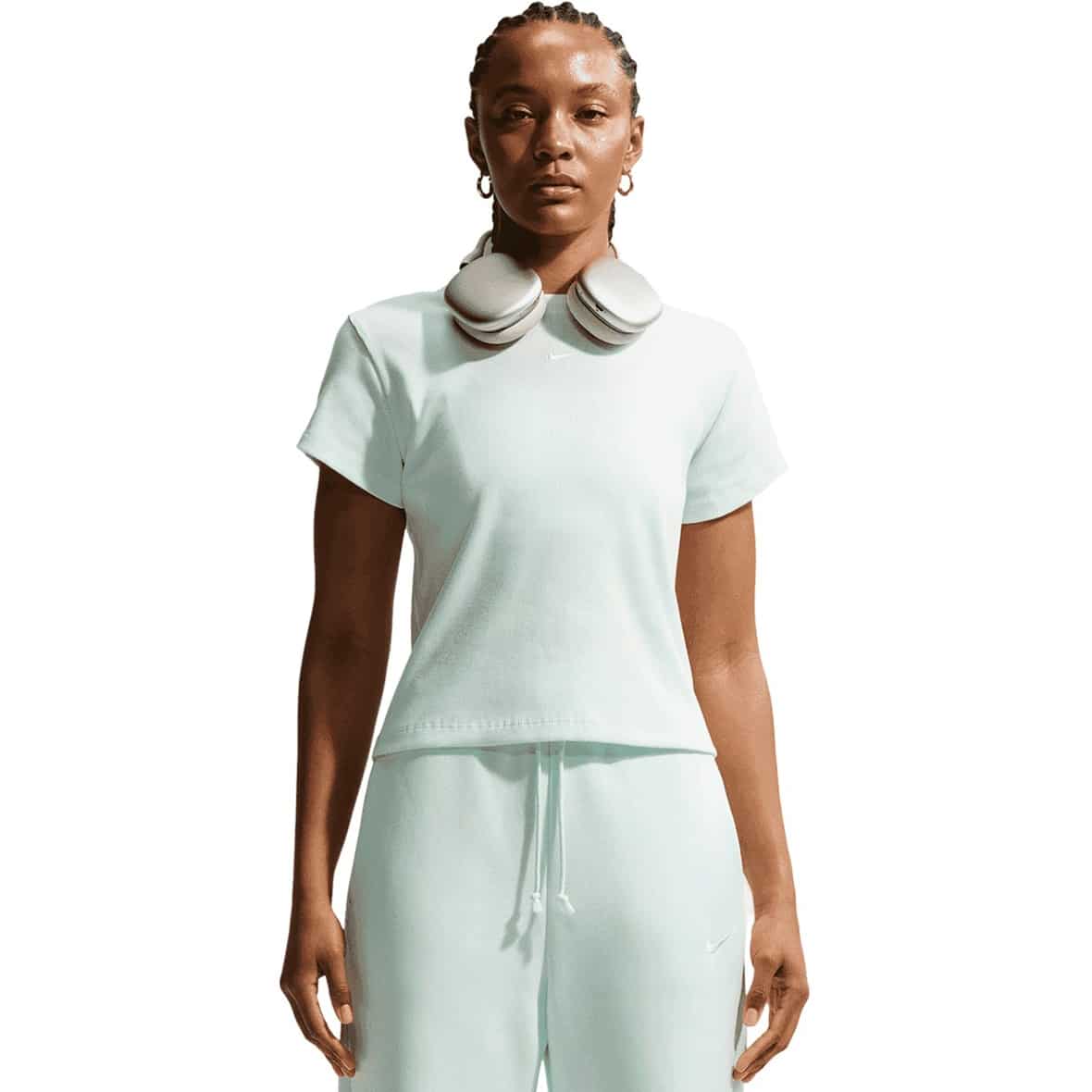 Ribbed Damen T-Shirt Hellgrün_394__BARELY GREEN/SAIL | L