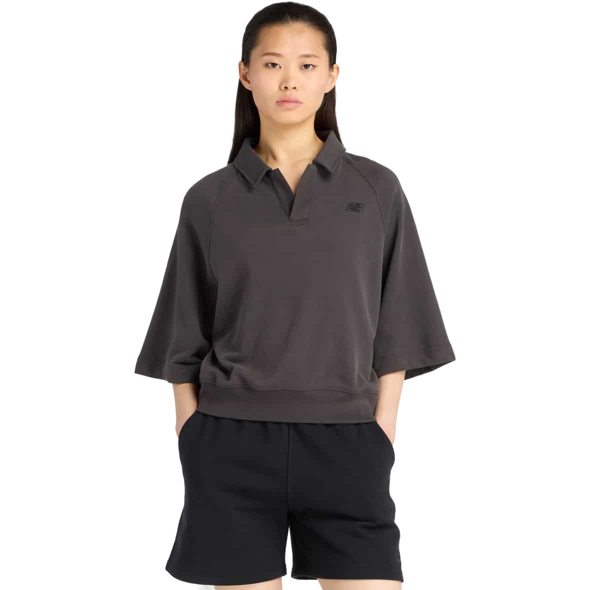 Coastal Fleece Oversized Polo Damen T-Shirt Anthrazit_ABR | L