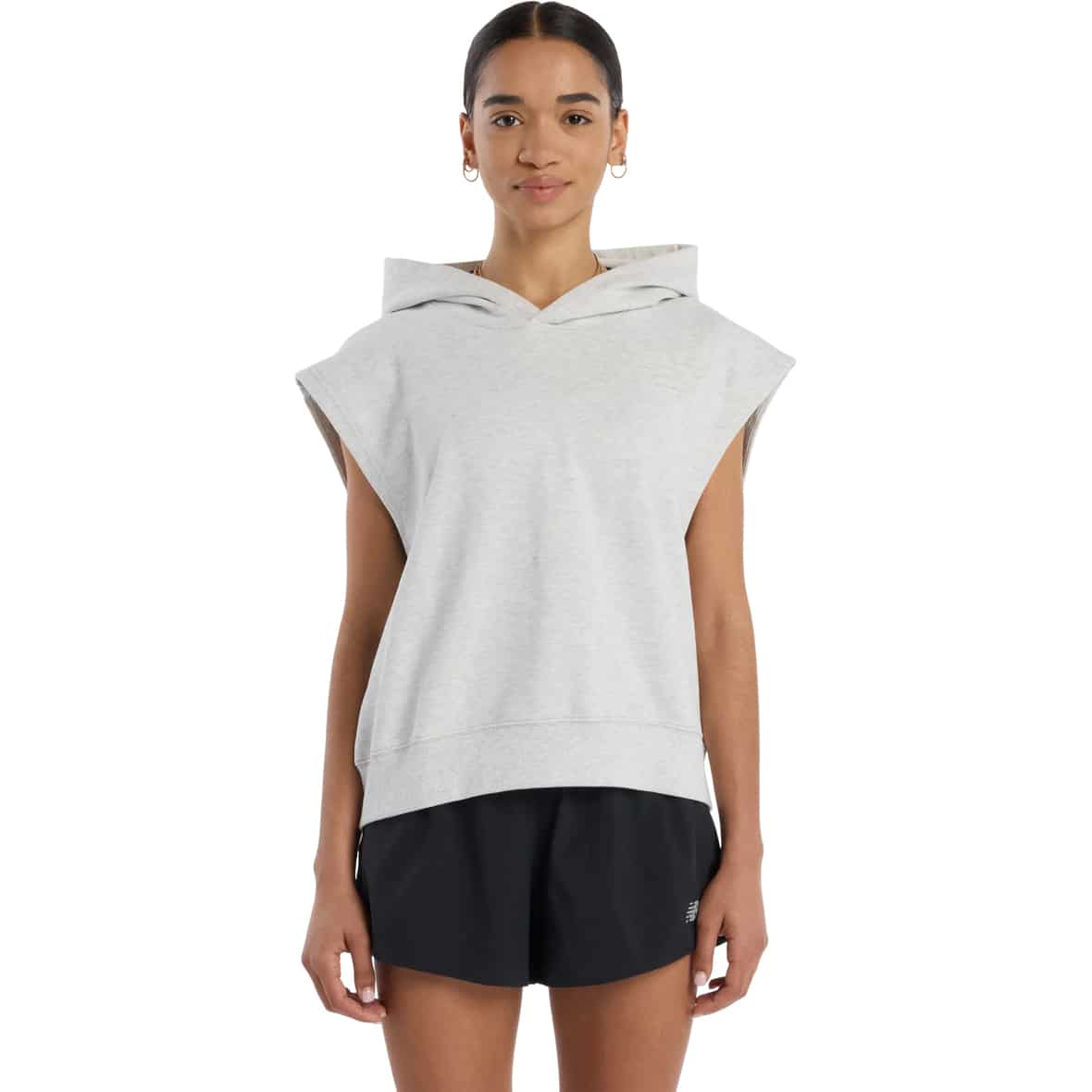 New Balance Sleeveless Oversized Damen Hoodie ( Hellgrau L)