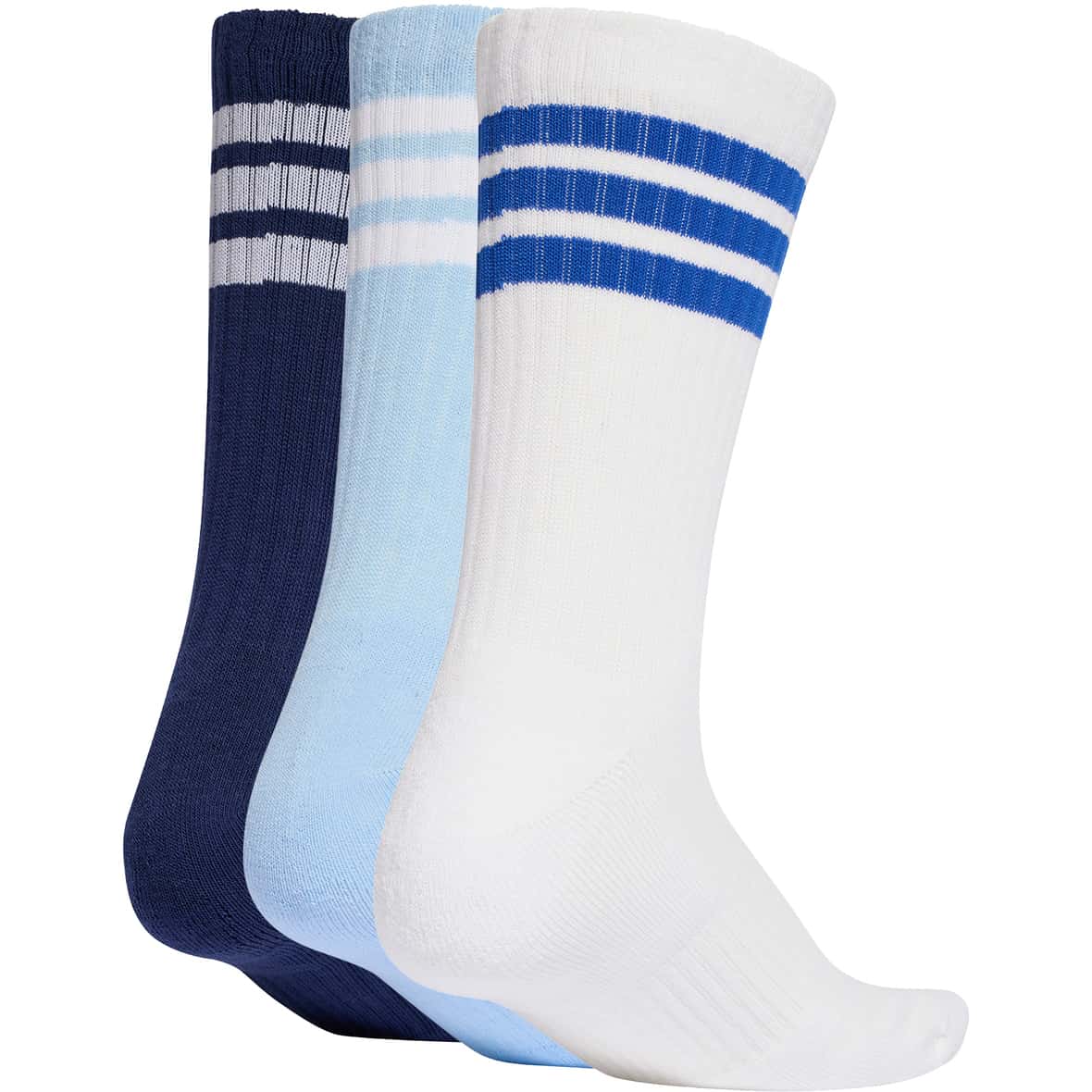 3 Stripes Cushioned Crew 3er-Pack Socken Blau_000__DKBLUE/WHITE/GLOBLU | XL
