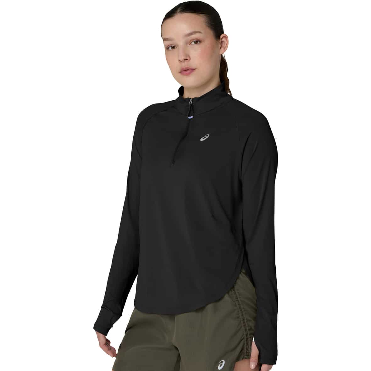 Nagino 1/4 Zip  Damen Laufshirt Schwarz_001__PERFORMANCE BLACK | M