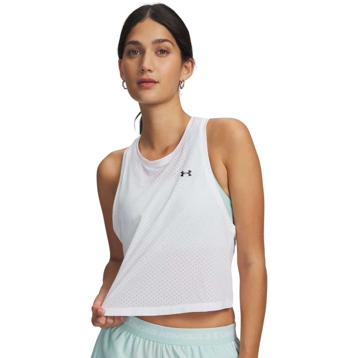 Tech Sport Mesh Crop Damen Tanktop Weiß_100 | XL