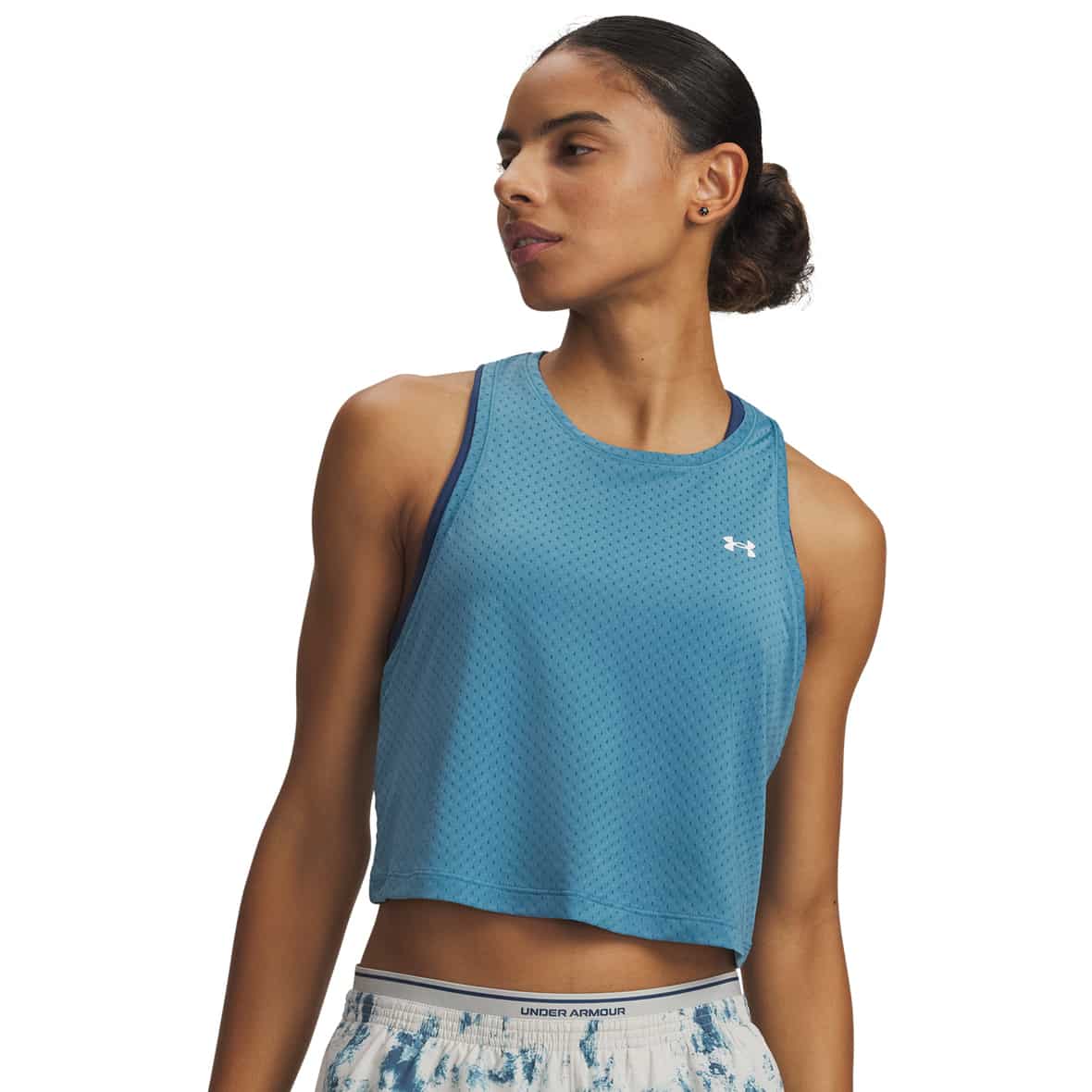 Tech Sport Mesh Crop Damen Tanktop Blau_466 | M
