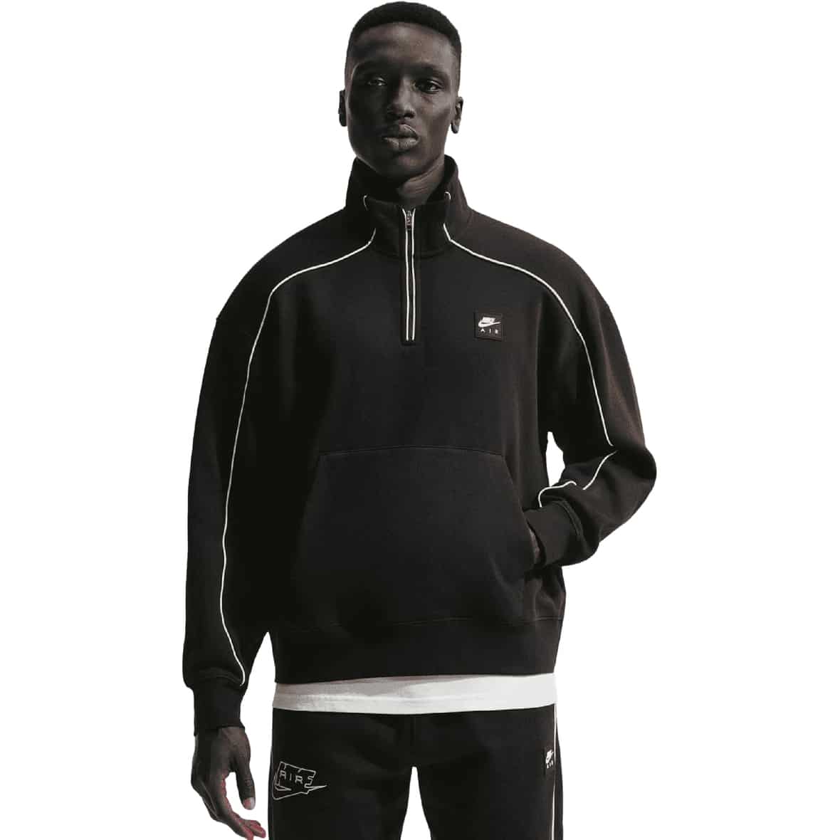 Air BB Quarter-Zip Herren Sweatshirt Schwarz_010__BLACK/WHITE | L