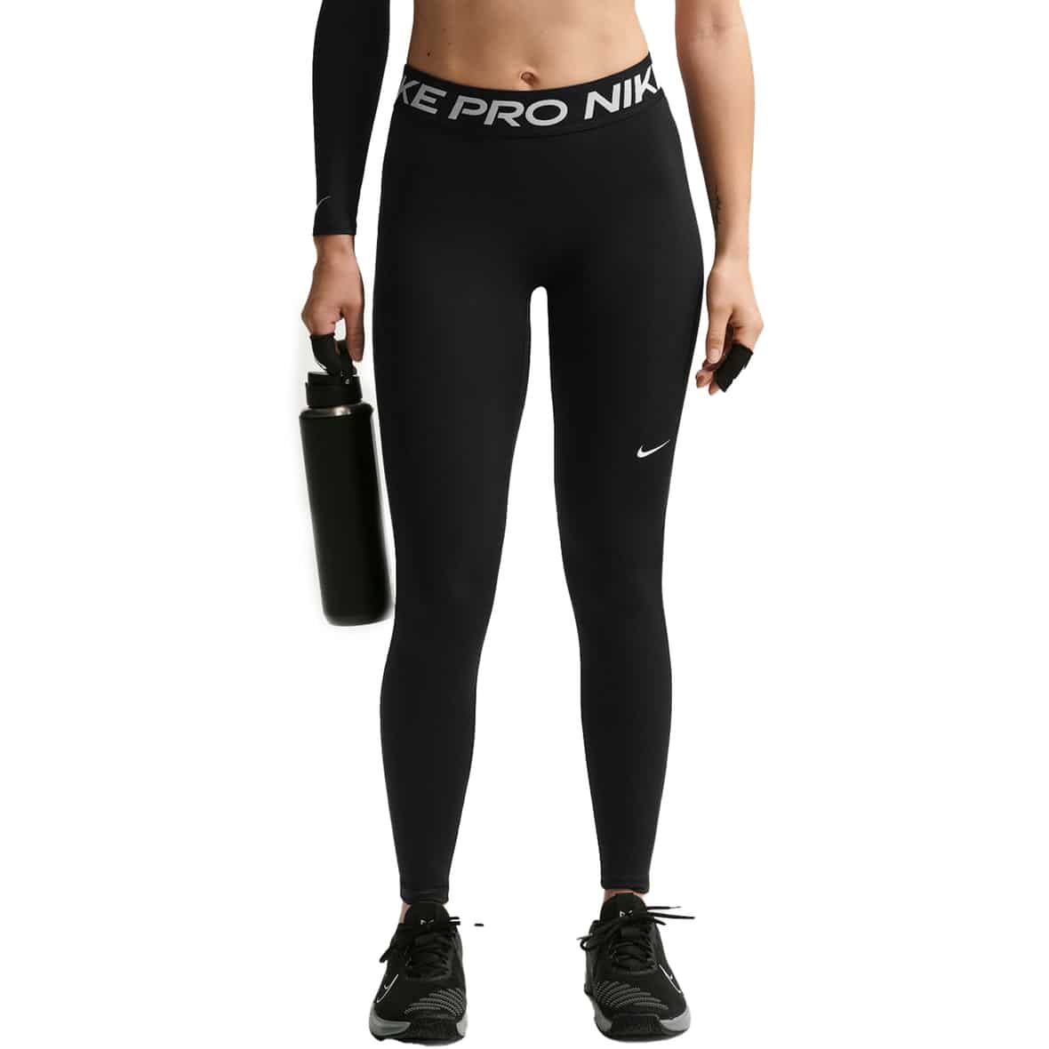 Nike Pro Damen Leggings Schwarz_010__BLACK/WHITE | L