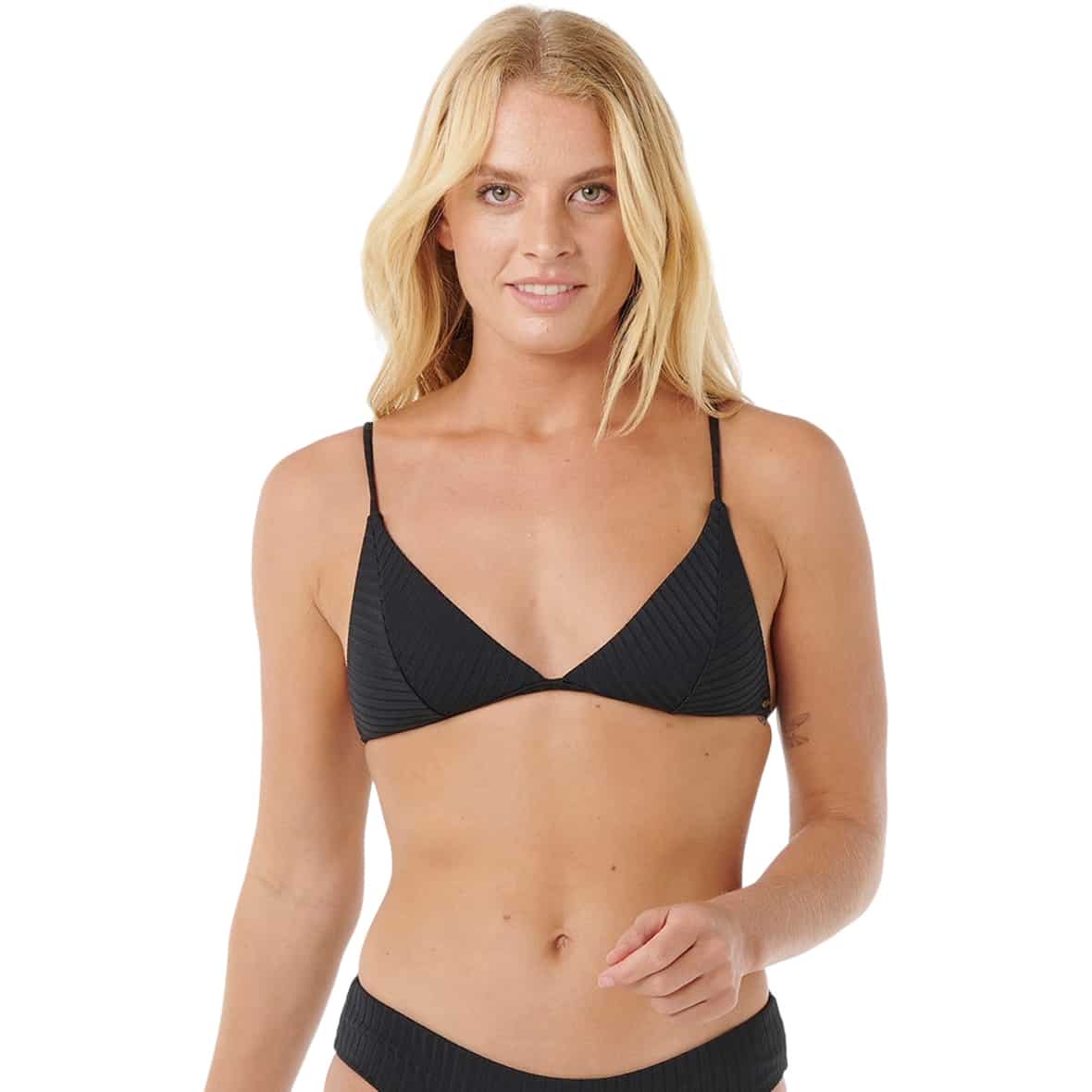 Premium Surf Banded Fixed Damen Bikinioberteil Schwarz_0090 | XS