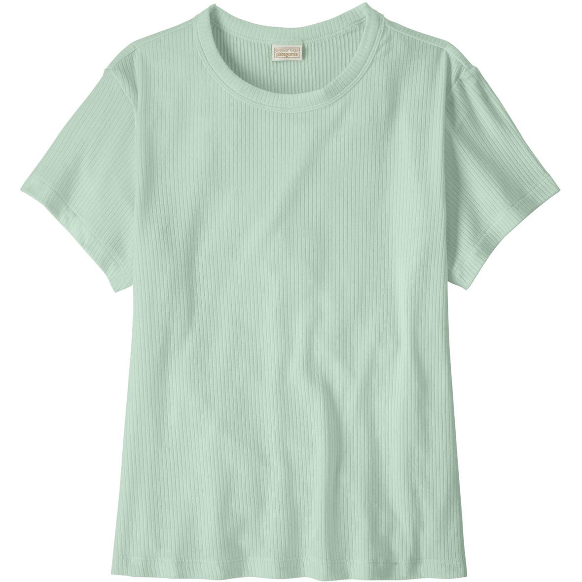 Rib-Knit Damen T-Shirt Hellblau_THI | XS