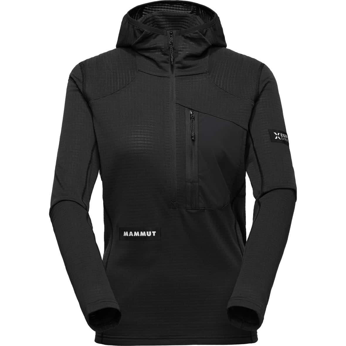 Eiger Nordwand Advanced Half Zip Hoodie Damen Fleecejacke Schwarz_0001 | XL