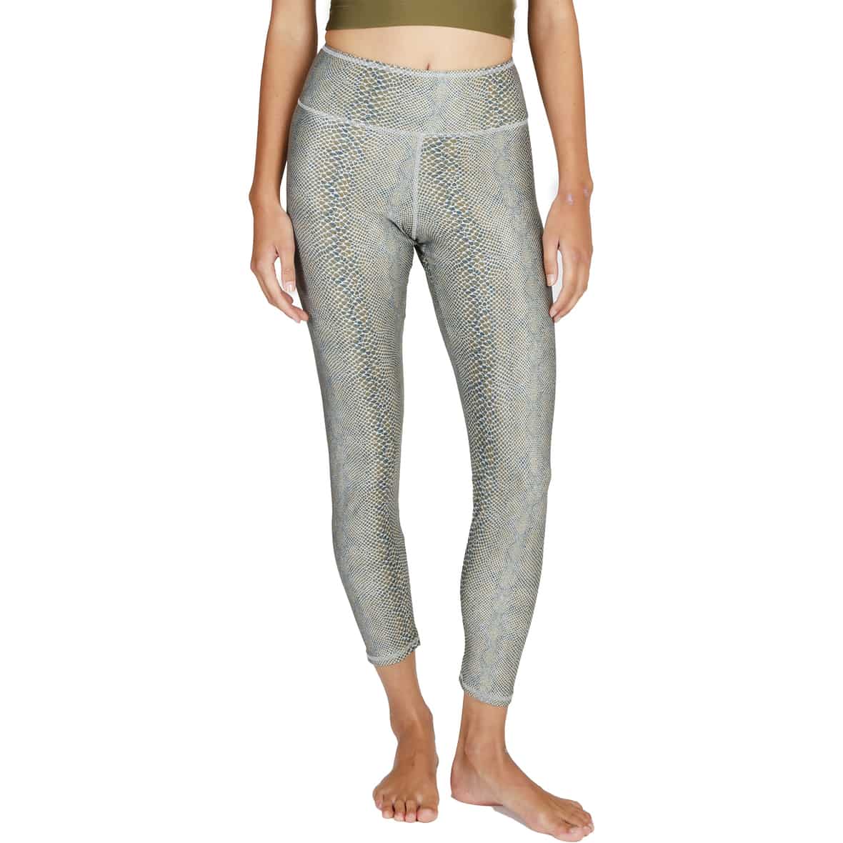 Lux Leggings Damen Leggings Grau_STONE OLIVE SNAKE | S