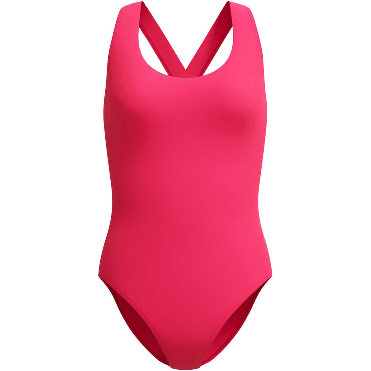 Solid Scoop Neck Damen Badeanzug Rot_C16TX__RUBY | 42