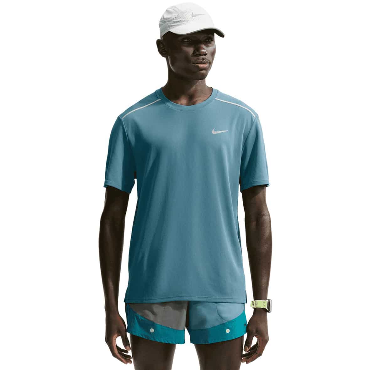 Dri-Fit Miler UV  Herren Laufshirt Grau_008__SMOKEY BLUE/REFLECTIVE SILV | M