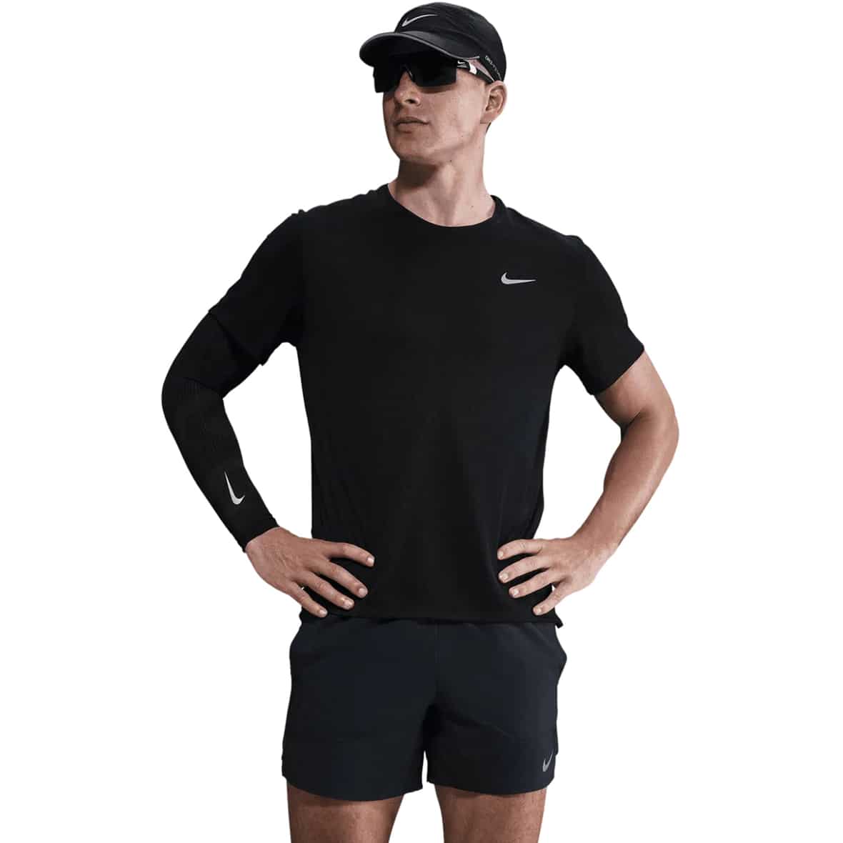 Dri-Fit Breathe Miler  Herren Laufshirt Schwarz_010__BLACK/REFLECTIVE SILV | S