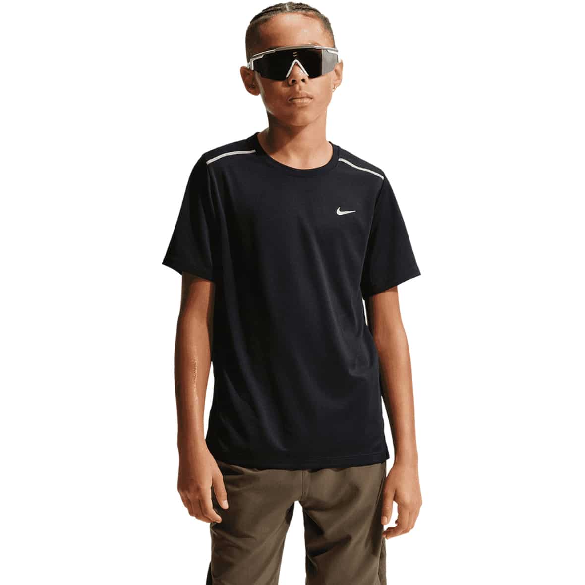 Dri-Fit Miler  Kinder T-Shirt Schwarz_010__BLACK/REFLECTIVE SILV | L