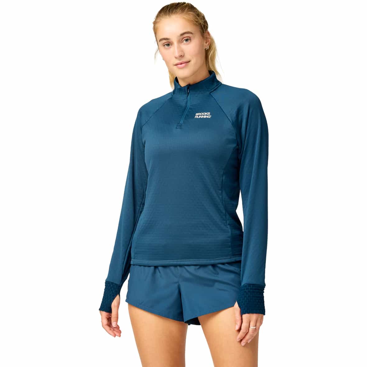 Thermal Reflective 1/2 Zip Damen Laufshirt Blau_427__INDIGO/REFLE | XS
