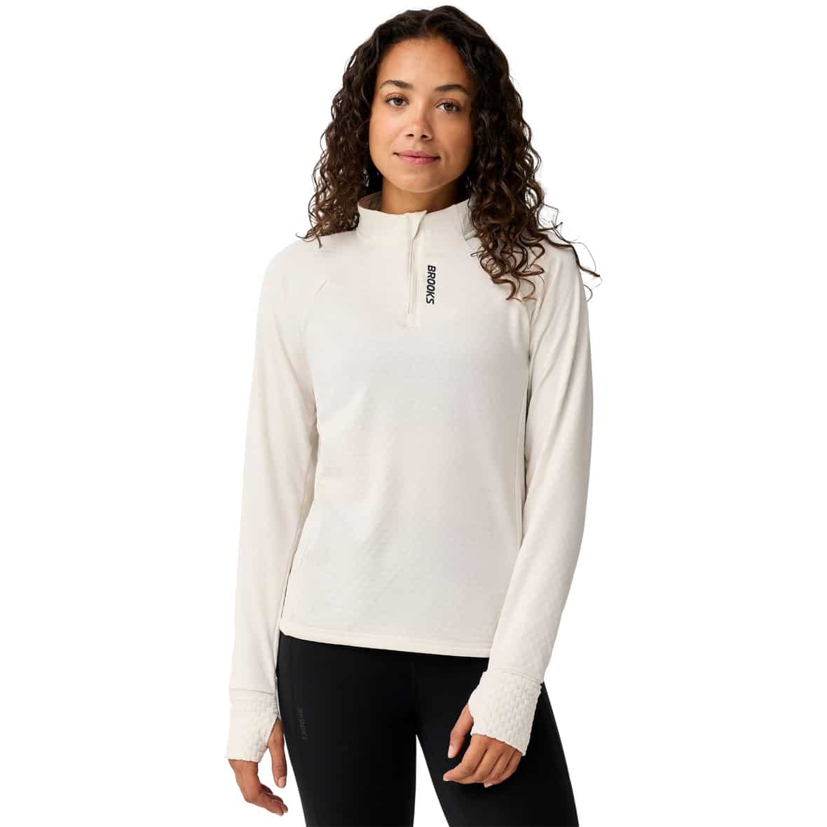 Momentum Thermal 1/2 Zip Damen Laufshirt Beige_278__BONE | XS