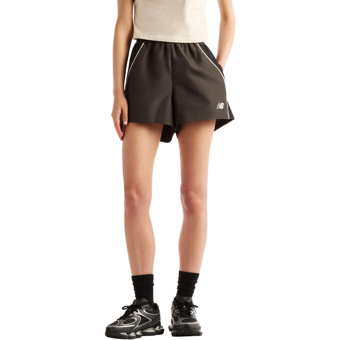 Trackside Woven  Damen Shorts Schwarz_BLK__BLACK CEMENT | L