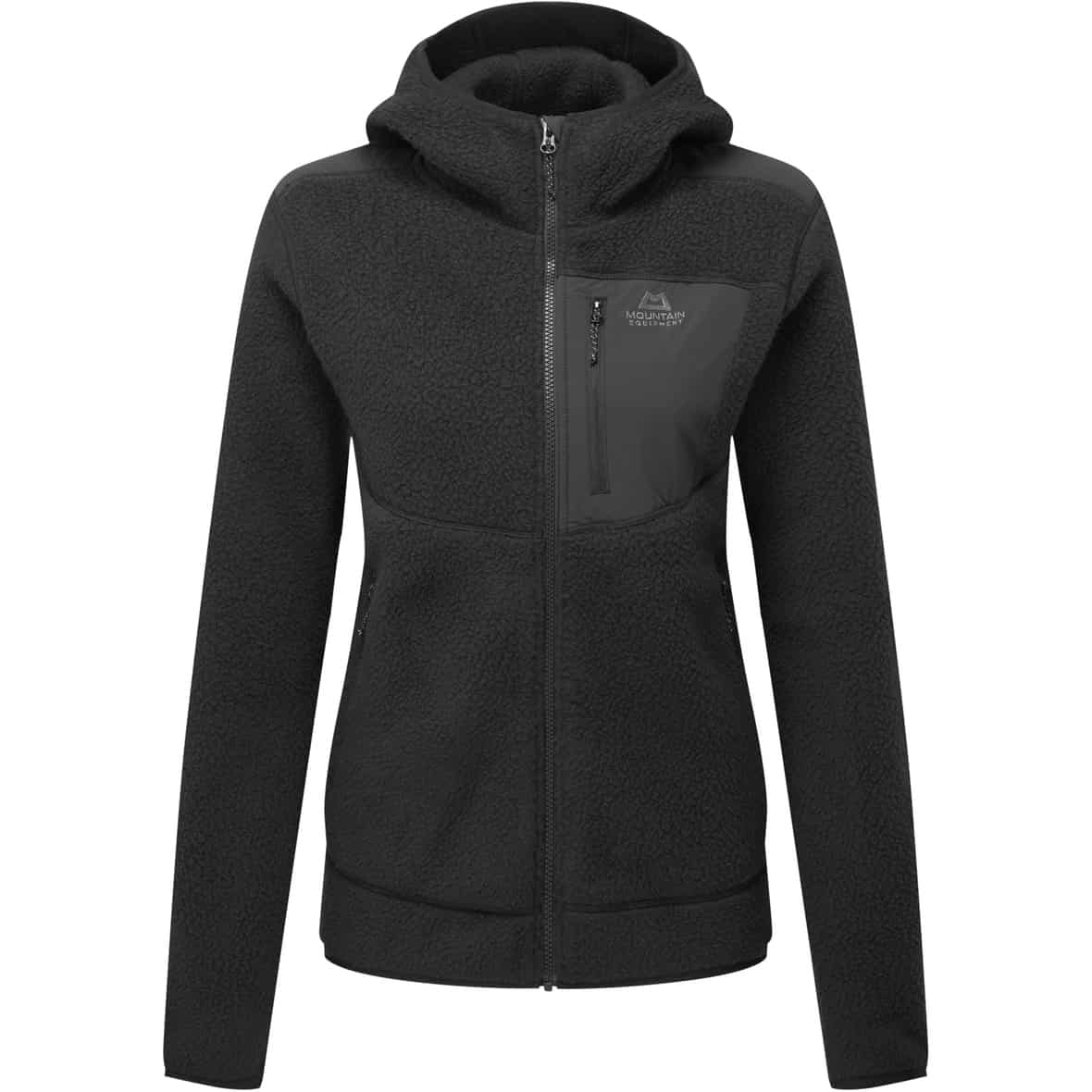 Highpile Hooded Damen Fleecejacke Schwarz_ME-01004 | 34/36