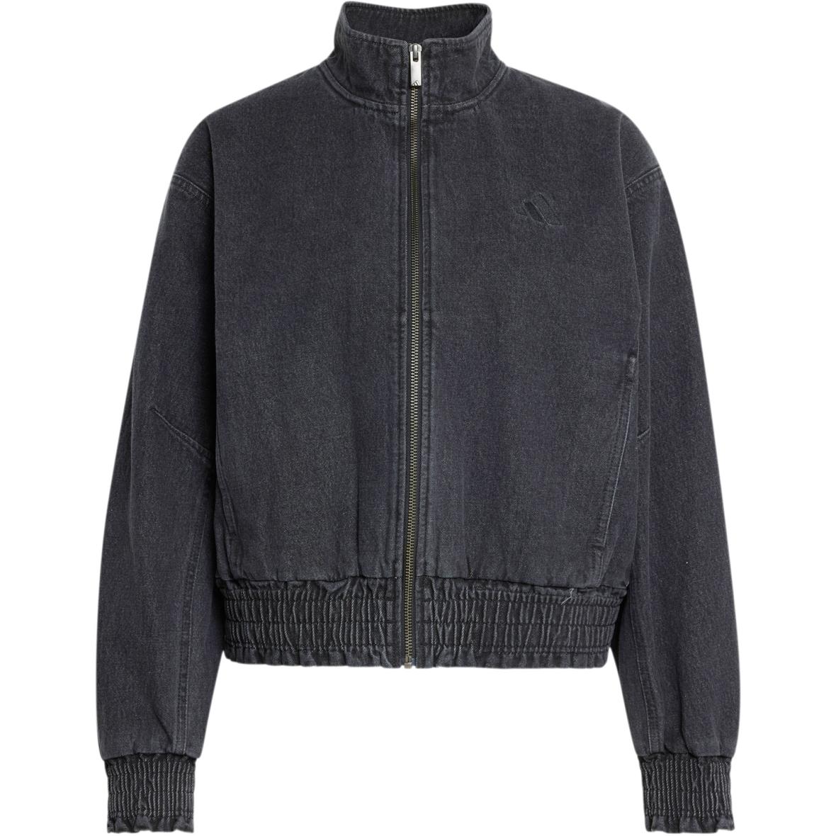 Stadium Washed Denim Damen Trainingsjacke Schwarz_000__BLACK | XS