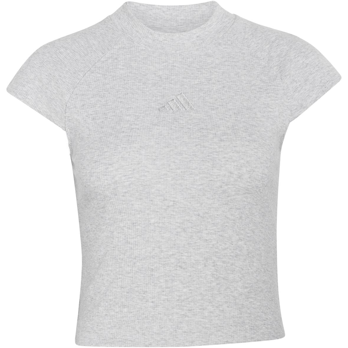 Small Logo Rib Damen T-Shirt Hellgrau_000__LGREYH | M