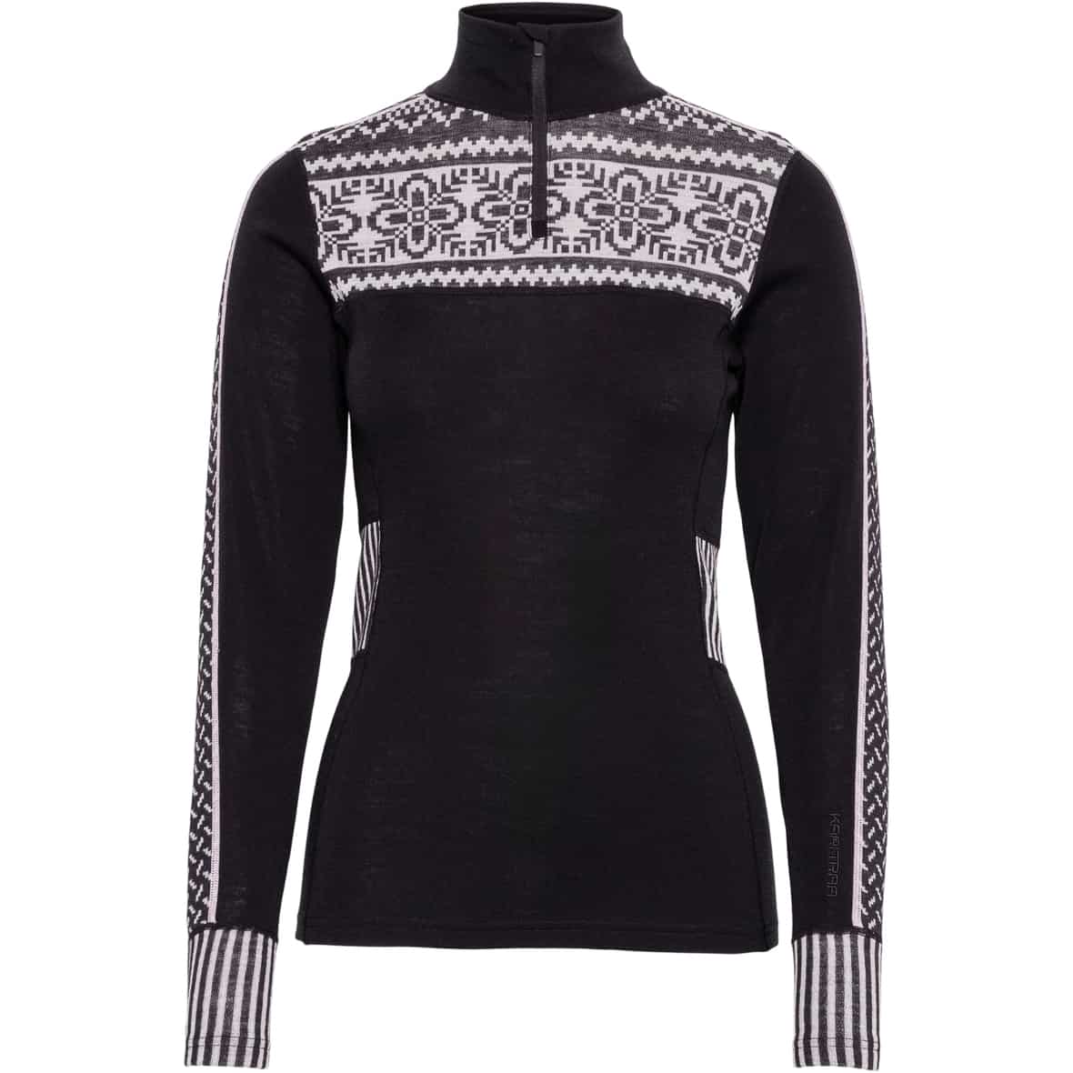 Ines Half-Zip  Damen Funktionsunterwäsche Schwarz_BLACK | XS