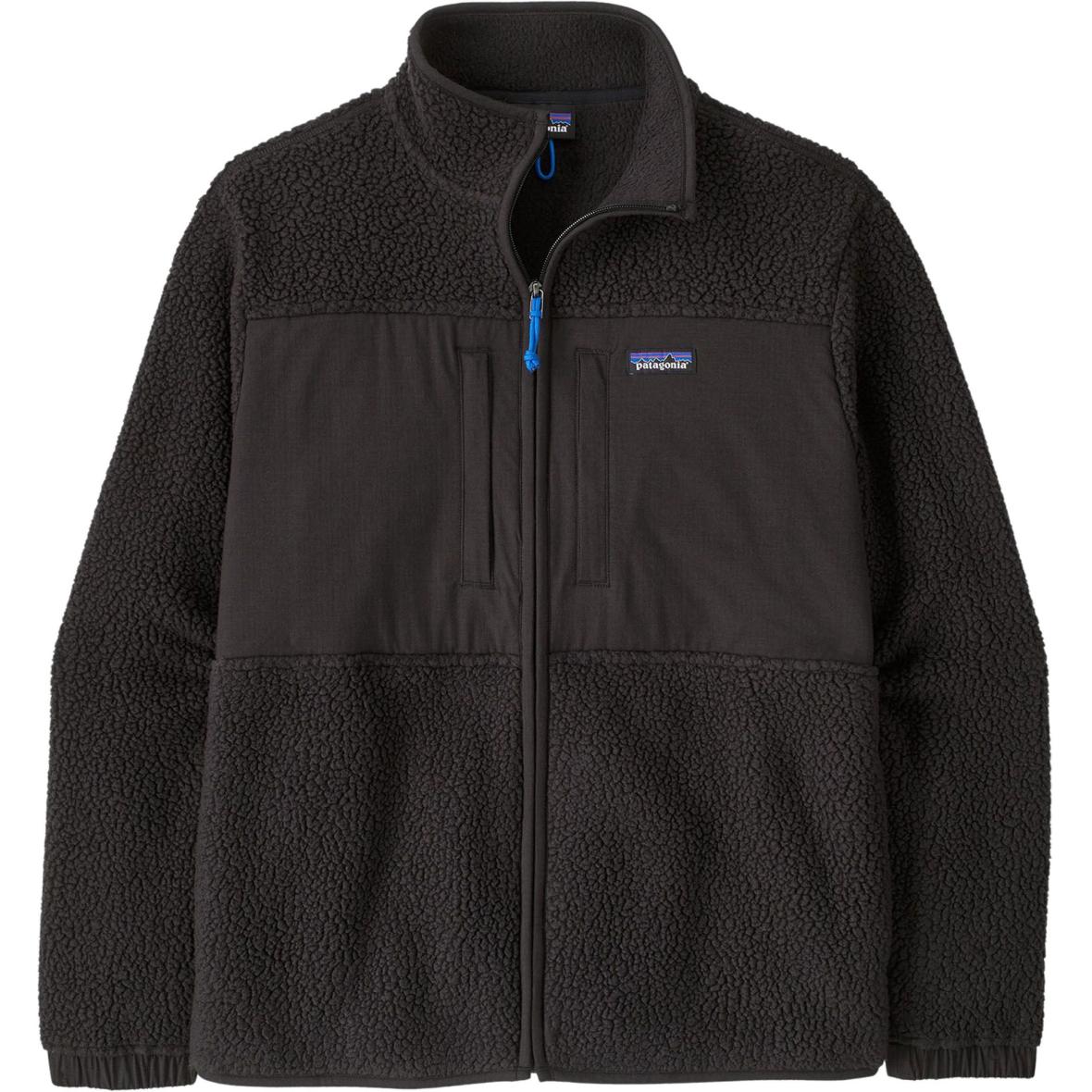 Retro Pile Patch Herren Fleecejacke Schwarz_BLK | L