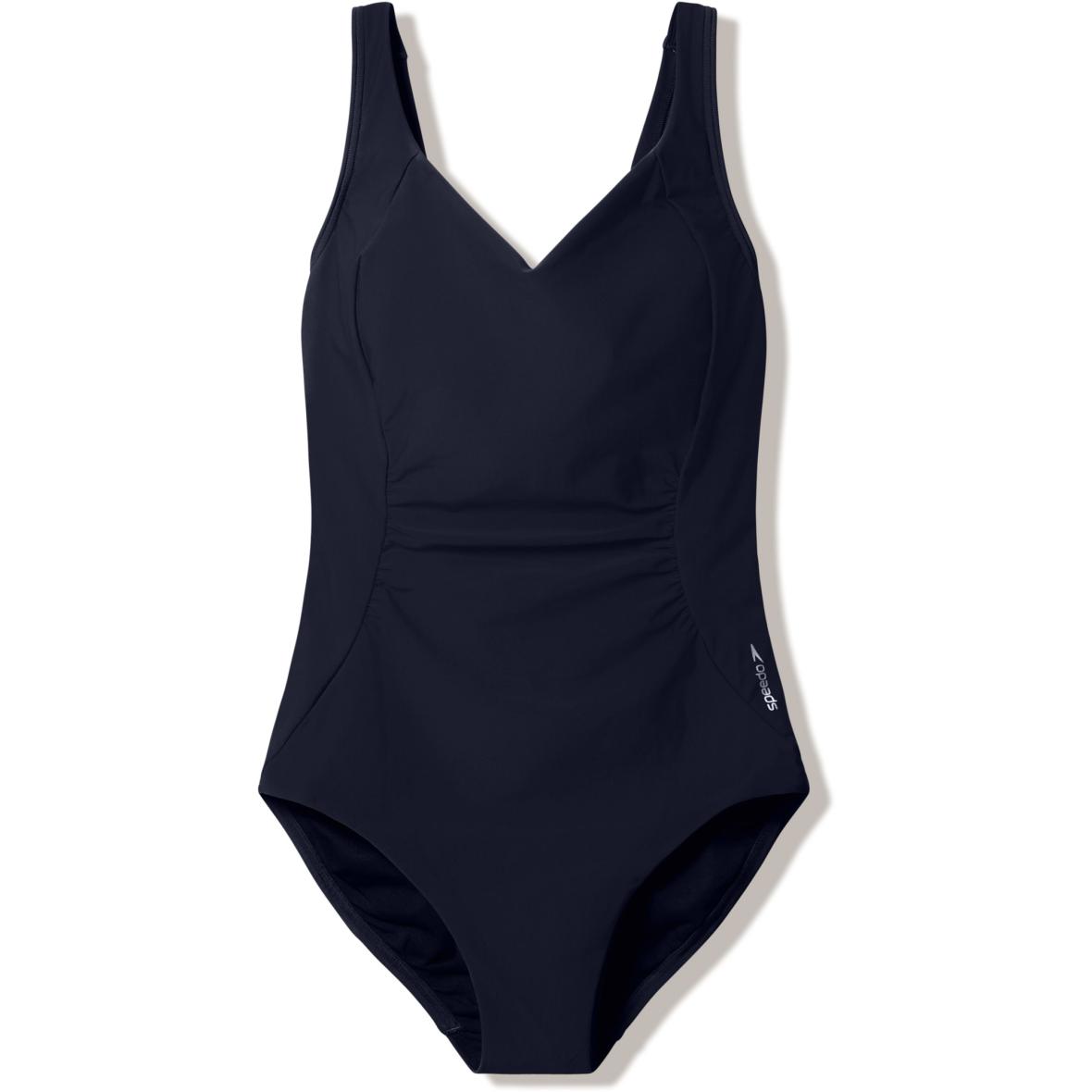 Shirred Damen Badeanzug Anthrazit_C16LO__ANTHRACITE | 42