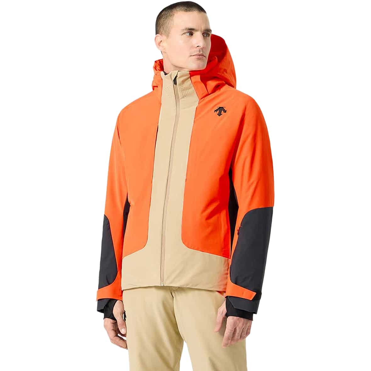 Insulated Color Block Herren Skijacke Orange_OR00 | 50