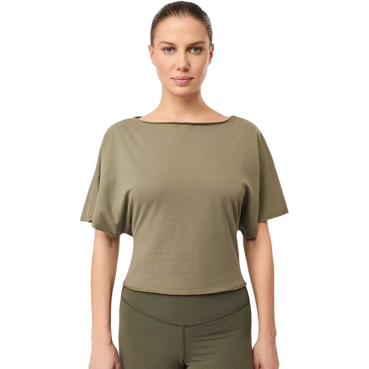 Back Bow  Damen T-Shirt Oliv_KHAKI | XS
