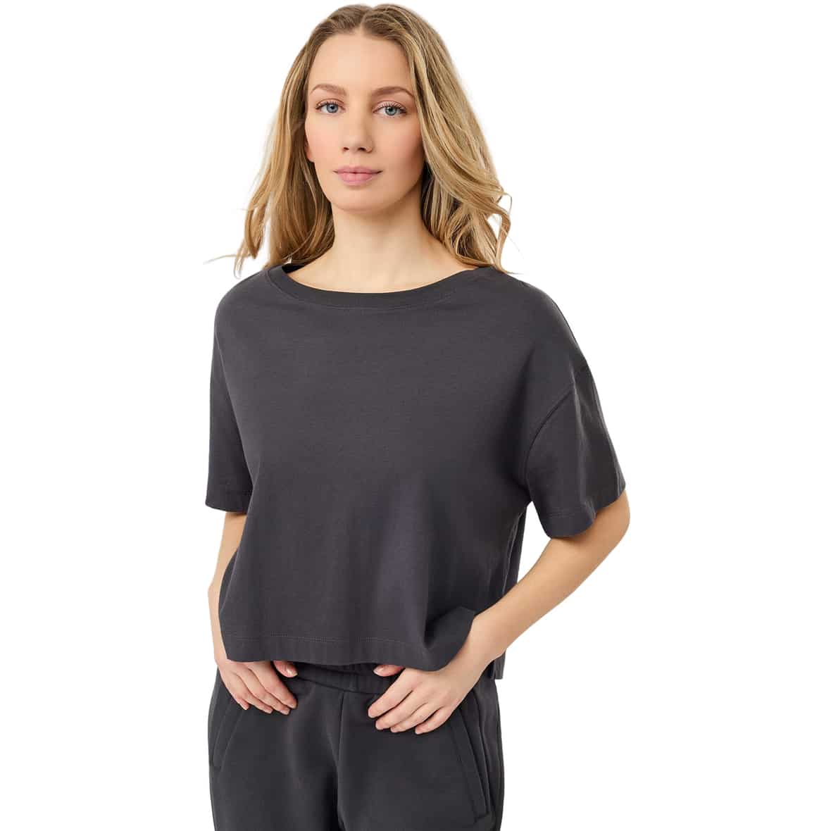 Boxy  Damen T-Shirt Grau_GREY | XS
