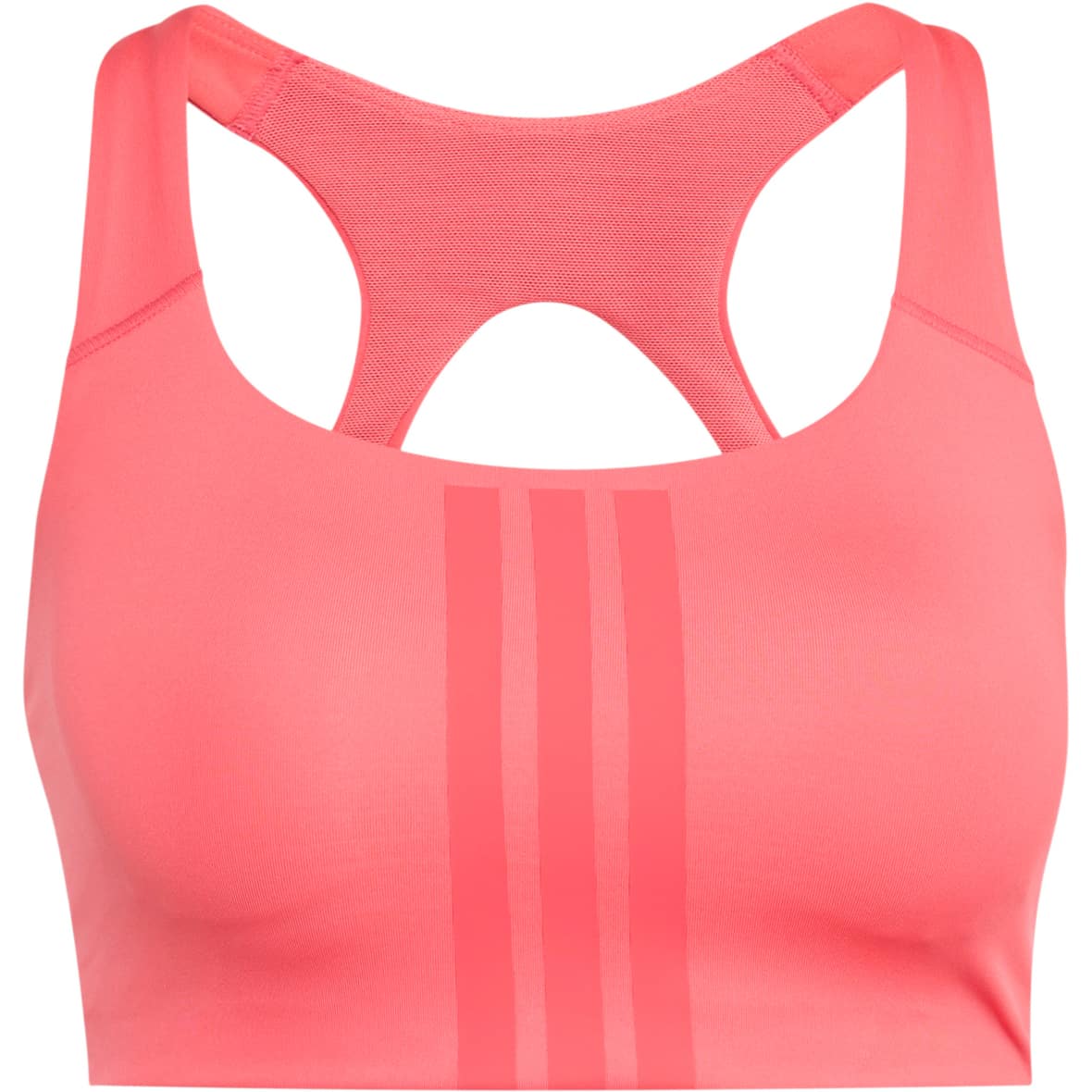 Optimé Workout 3 Stripes Medium Damen Sport-BH Hellrot_000__PURTUR/CORPNK | XS