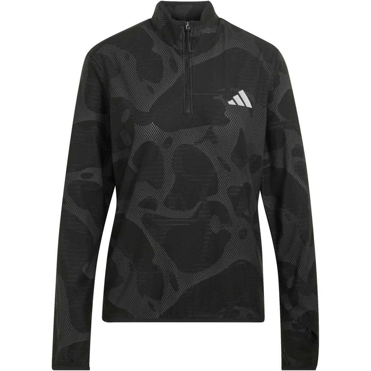adi365 Running Half Zip Damen Laufshirt Schwarz_000__BLACK/GREFIV | M