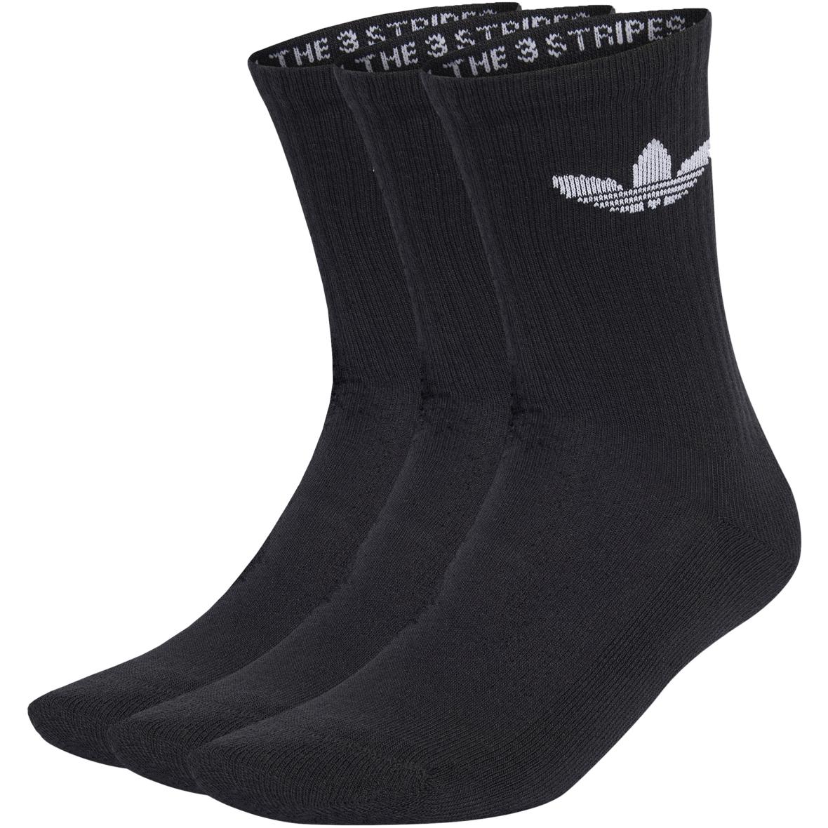 3er-Set Trefoil Cushion Crew Tennissocken Schwarz_000__BLACK | XS