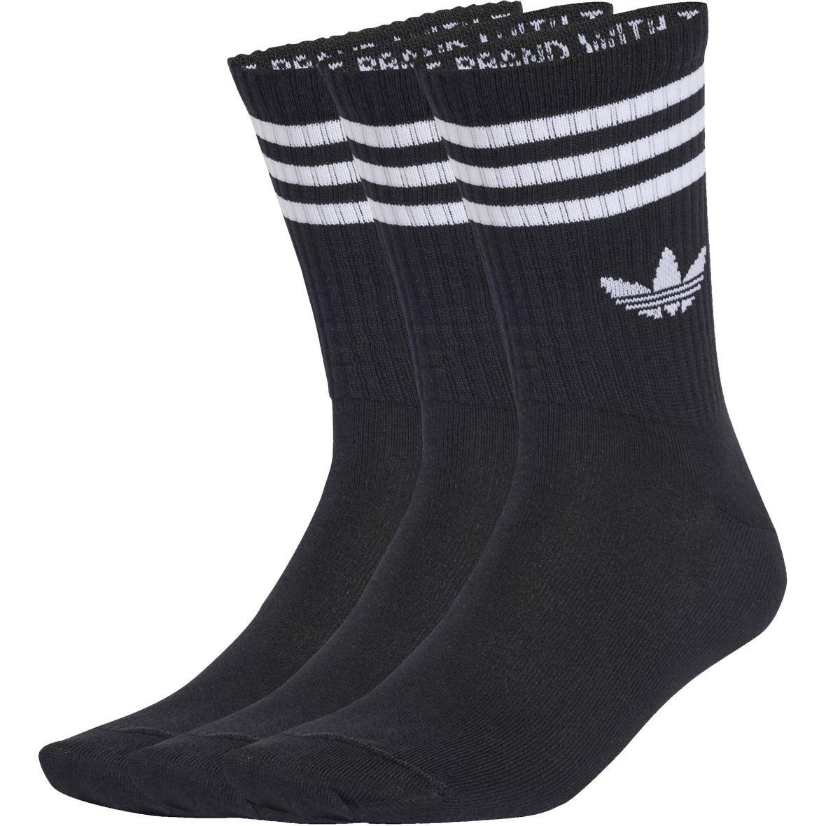 3er-Set 3-Streifen Crew Tennissocken Schwarz_000__BLACK/BLACK/BLACK | XS