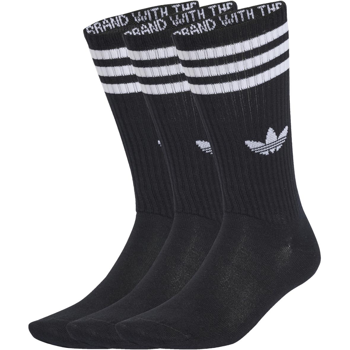 3-Streifen High Crew 3P Tennissocken Schwarz_000__BLACK/BLACK/BLACK | XS