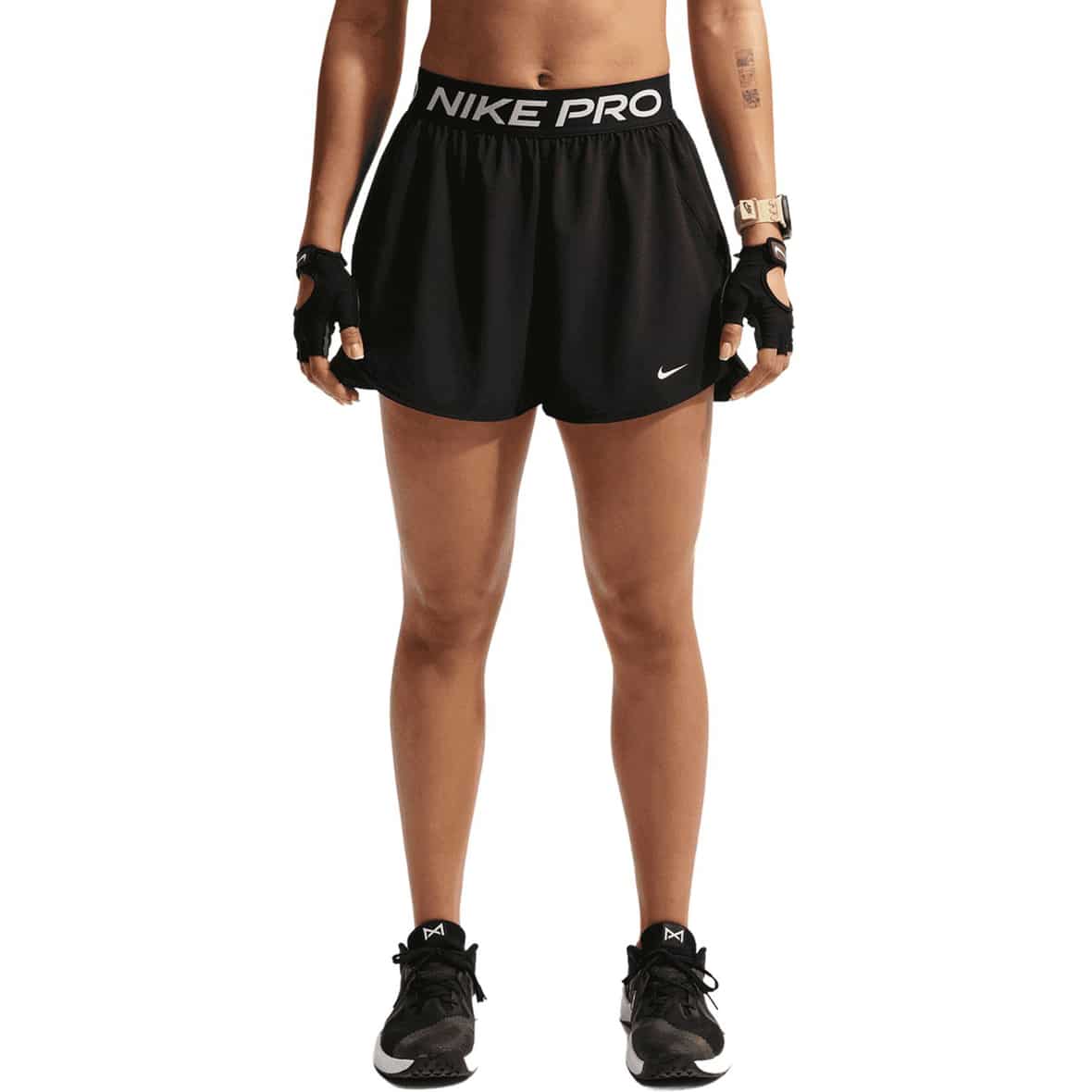 Pro 2in1 Damen Shorts Schwarz_010__BLACK/WHITE | S