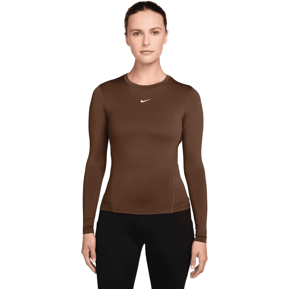 One Dri-Fit Fitted  Damen Longsleeve Braun_212__CACAO WOW/WHITE | S