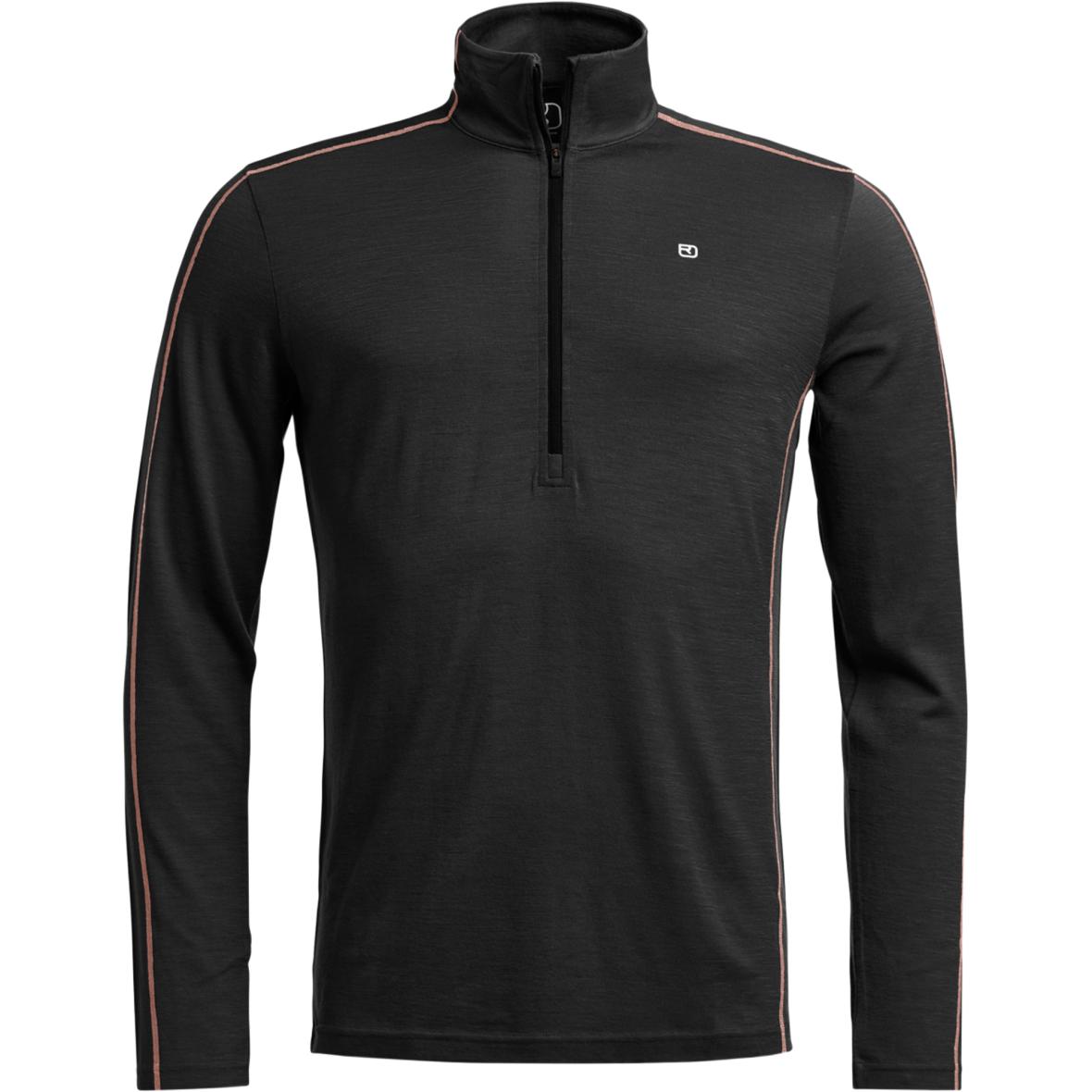 185 Rock'n'Wool Zip Neck Herren Funktionsunterwäsche Schwarz_O00049 | L