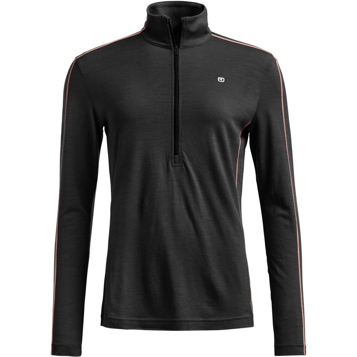 185 Rock'n'Wool Zip Neck Damen Funktionsunterwäsche Schwarz_O00049 | S